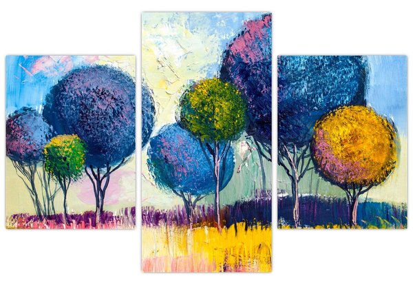 Kupolafák képe, olajfestmény (90x60 cm)