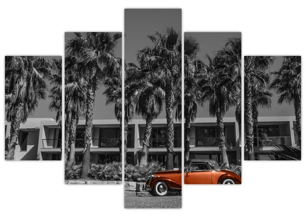 Kép - retro piros autó (150x105 cm)