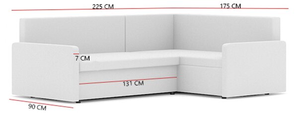 Összecsukható sarok ülőgarnitúra MILTON II modell 2 Jobb Barna /Cappuccino