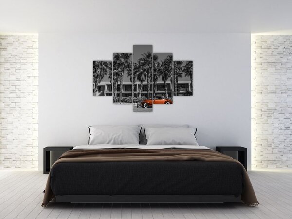 Kép - retro piros autó (150x105 cm)