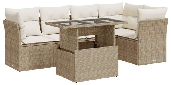 VidaXL Polyrattan Kerti Ülőgarnitúra - 6 részes - Bézs