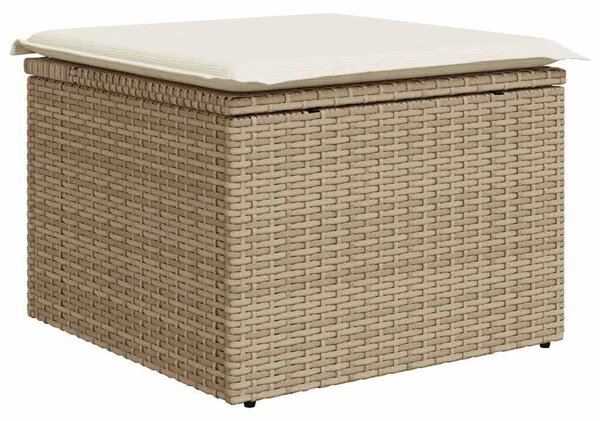 VidaXL 6 részes bézs polyrattan akácfa kerti ülőgarnitúra párnával