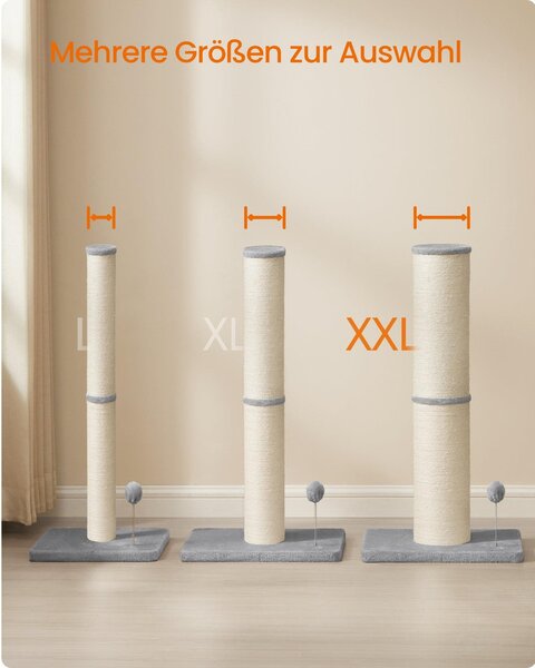 Feandrea XL macskakaparó fa, 85 cm magas, Ø 17 cm, galambszürke