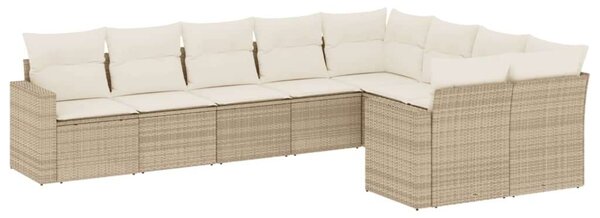 VidaXL Polyrattan Kerti Ülőgarnitúra - Bézs - 9 részes