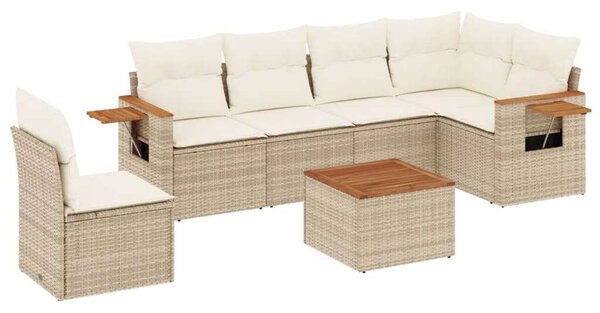 VidaXL Polyrattan Kerti Ülőgarnitúra - 7 részes - Bézs
