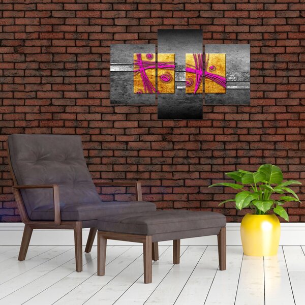 Fekete alapon színes négyzetek képe (90x60 cm)