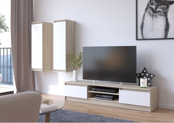 CLP W 30 cm Sonoma/fehér vitrin