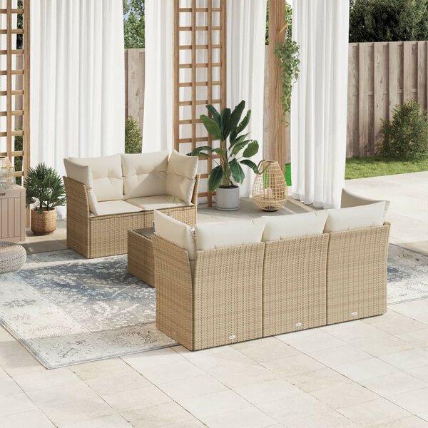 VidaXL Polyrattan Kerti Ülőgarnitúra - 6 részes - Bézs