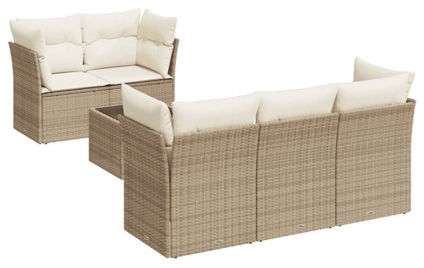 VidaXL Polyrattan Kerti Ülőgarnitúra - 6 részes - Bézs