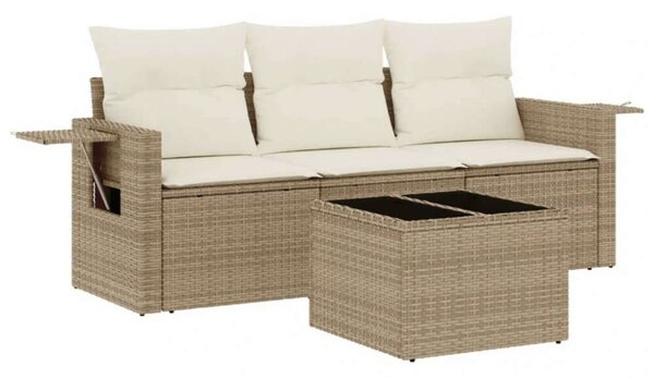 VidaXL Polyrattan Kerti Ülőgarnitúra - 4 részes - Bézs