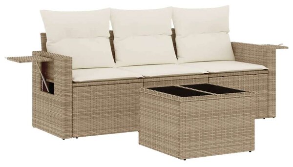 VidaXL Polyrattan Kerti Ülőgarnitúra - 4 részes - Bézs