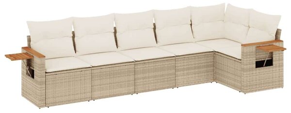 VidaXL Polyrattan Kerti Ülőgarnitúra - 6 részes - Bézs