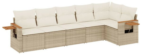 VidaXL Polyrattan Kerti Ülőgarnitúra - 6 részes - Bézs