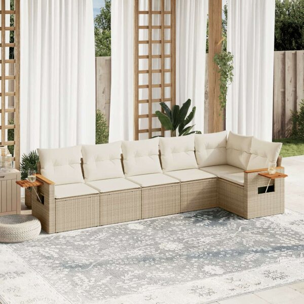 VidaXL Polyrattan Kerti Ülőgarnitúra - 6 részes - Bézs