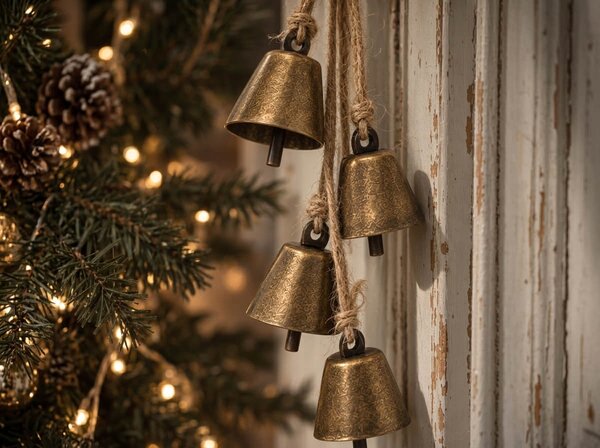 Karácsonyi függő dekoráció GOLDEN BELLS 35 cm, arany