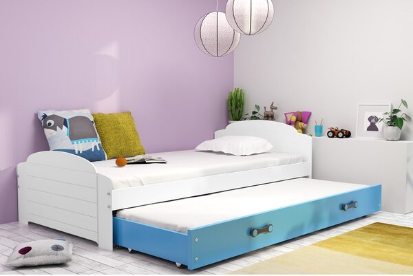 LILI gyerekágy kihúzható fekvőhellyel 90x200 cm - fehér Fehér