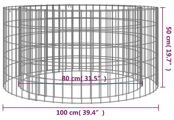 Horganyzott vas gabion tűzrakó Ø 100 cm