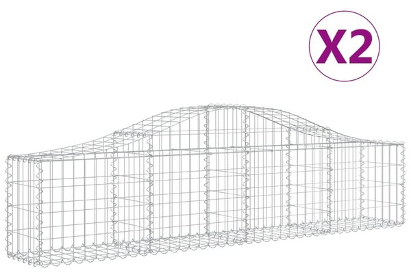 2 db íves horganyzott vas gabion kosár 200x30x40/60 cm