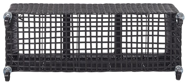 Virágcserép BELLIS PE Rattan 82 cm Fekete