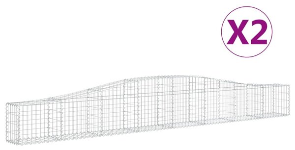 2 db íves horganyzott vas gabion kosár 400x30x40/60 cm