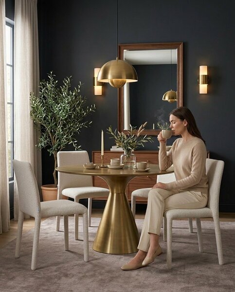 King Home ALYA Szék Szett Poliészter Bézs Minimalist Elegancia (6 db)