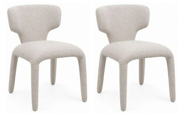 King Home Apulia Szék Szett Poliszter Bézs Szoborszerű Design