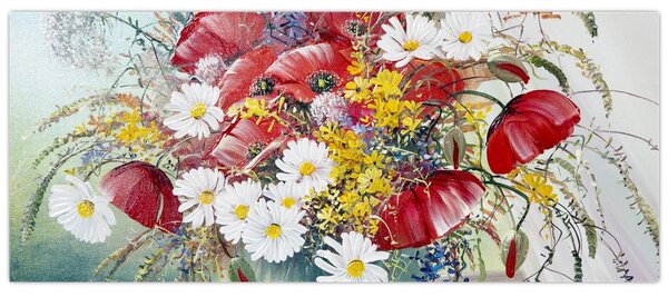 Egy váza képe vadvirágokkal (120x50 cm)