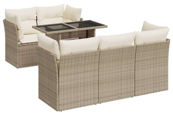 VidaXL Polyrattan Kerti Ülőgarnitúra - 6 részes - Bézs