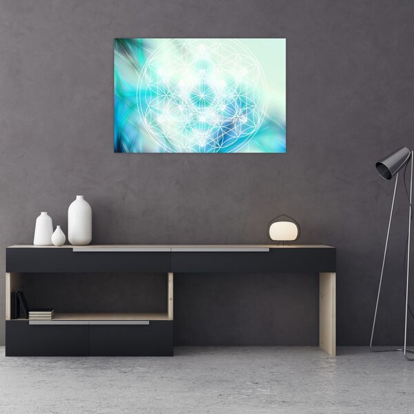 Kép - Merkaba türkiz háttérrel (90x60 cm)