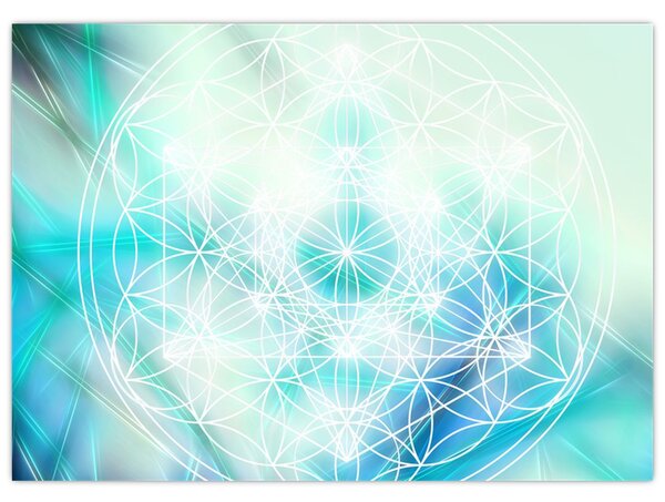 Kép - Merkaba türkiz háttérrel (70x50 cm)
