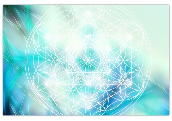 Kép - Merkaba türkiz háttérrel (90x60 cm)