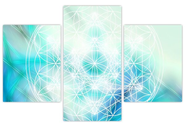 Kép - Merkaba türkiz háttérrel (90x60 cm)