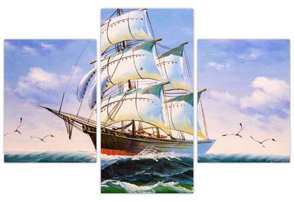 Kép egy hajóról a hullámokon (90x60 cm)