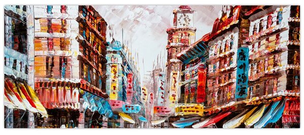 Kép - Hong Kong, olajfestmény (120x50 cm)