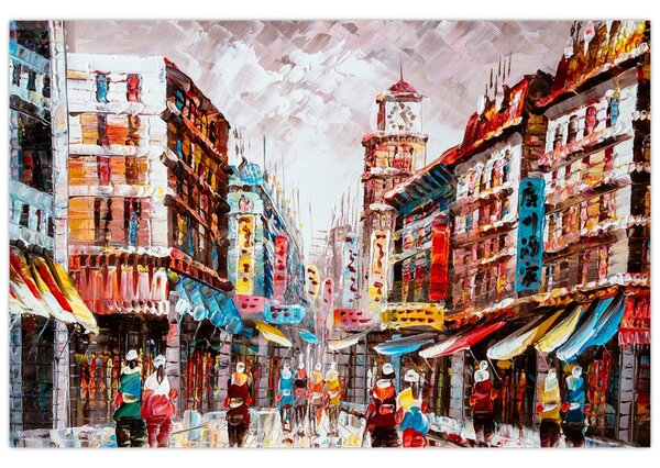 Kép - Hong Kong, olajfestmény (90x60 cm)