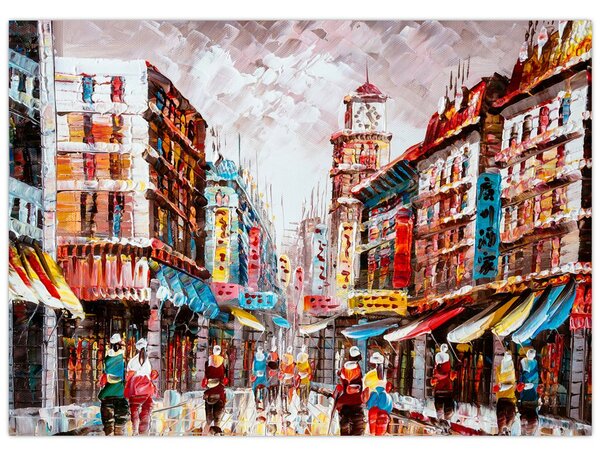 Kép - Hong Kong, olajfestmény (70x50 cm)