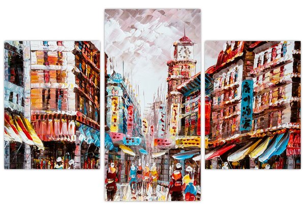 Kép - Hong Kong, olajfestmény (90x60 cm)