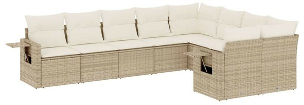 VidaXL Polyrattan Kerti Ülőgarnitúra - 9 részes - Bézs