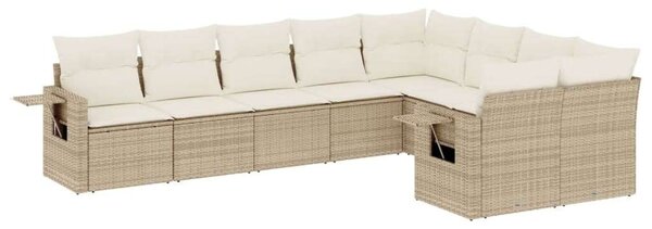 VidaXL Polyrattan Kerti Ülőgarnitúra - 9 részes - Bézs
