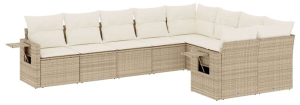 VidaXL Polyrattan Kerti Ülőgarnitúra - 9 részes - Bézs