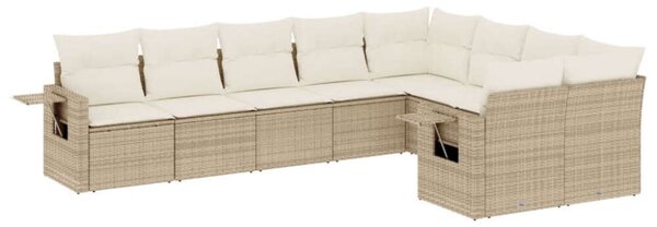 VidaXL Polyrattan Kerti Ülőgarnitúra - 9 részes - Bézs