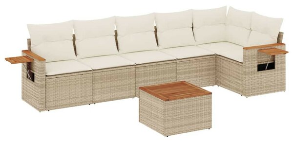 VidaXL Polyrattan Kerti Ülőgarnitúra - 7 részes - Bézs