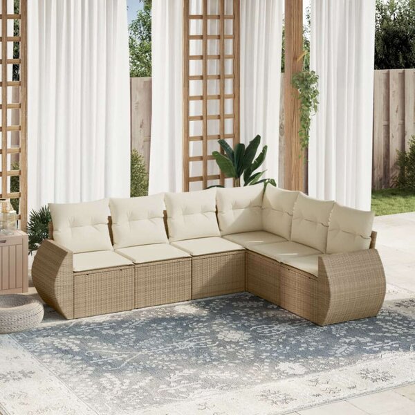 VidaXL Polyrattan Kerti Ülőgarnitúra - 6 részes - Bézs