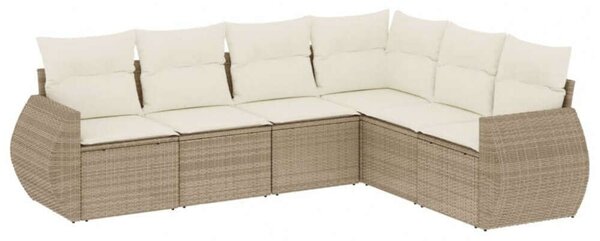 VidaXL Polyrattan Kerti Ülőgarnitúra - 6 részes - Bézs