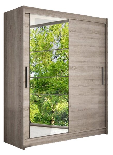 WESTA VI nagy tölgyfa (trufa színű) ruhásszekrény, 150 cm szélesség