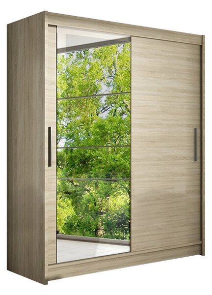 WESTA VI nagy sonoma tölgy színű ruhásszekrény, 150 cm szélesség
