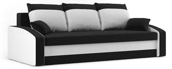 HEWLET modell 2 Nagy méretű kinyitható kanapé Fekete-fehér