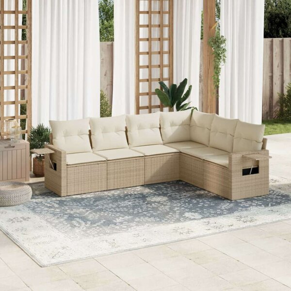 VidaXL Polyrattan Kerti Ülőgarnitúra - 6 részes - Bézs