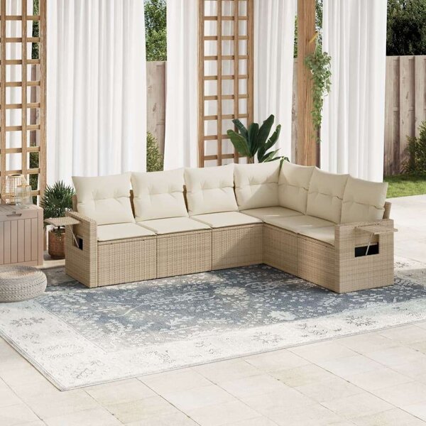VidaXL Polyrattan Kerti Ülőgarnitúra - 6 részes - Bézs