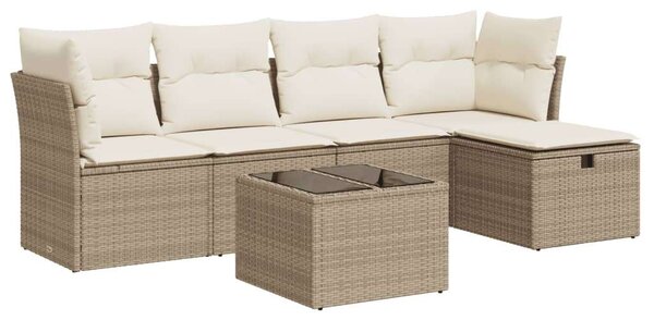 VidaXL Polyrattan Kerti Ülőgarnitúra - 6 részes - Bézs